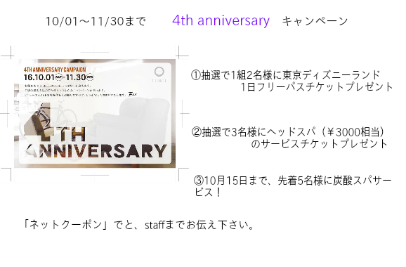 4th anniversaryキャンペーン