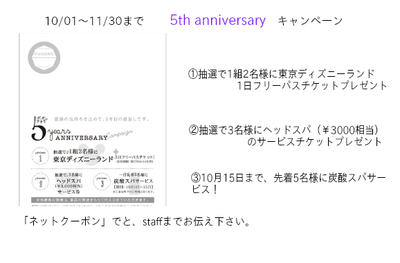 5th anniversaryキャンペーン